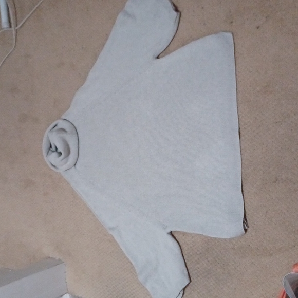 Theory Gorgeous Heather grey cotton cashmere funnel neck Sweater S Excellent - Picture 3 of 11